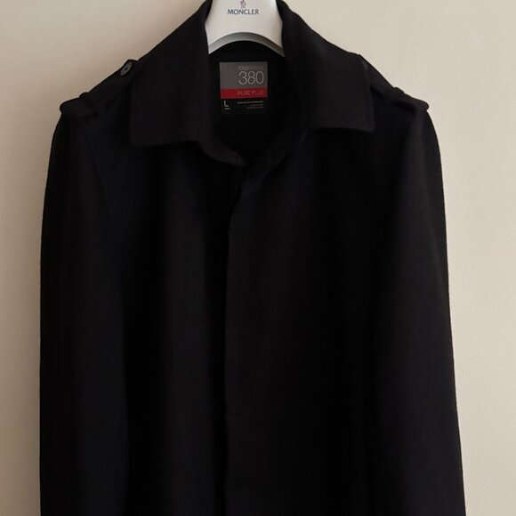 $495 Icebreaker Pure Plus 380 Merino Wool Button up Black Coat/ Jacket — Large - Picture 2 of 16